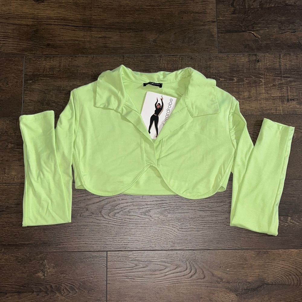 Naked wardrobe long sleeve crop top